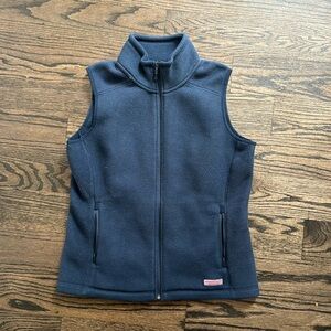 Vineyard Vines Womens Thick navy Blue Fleece Vest small excellent condition